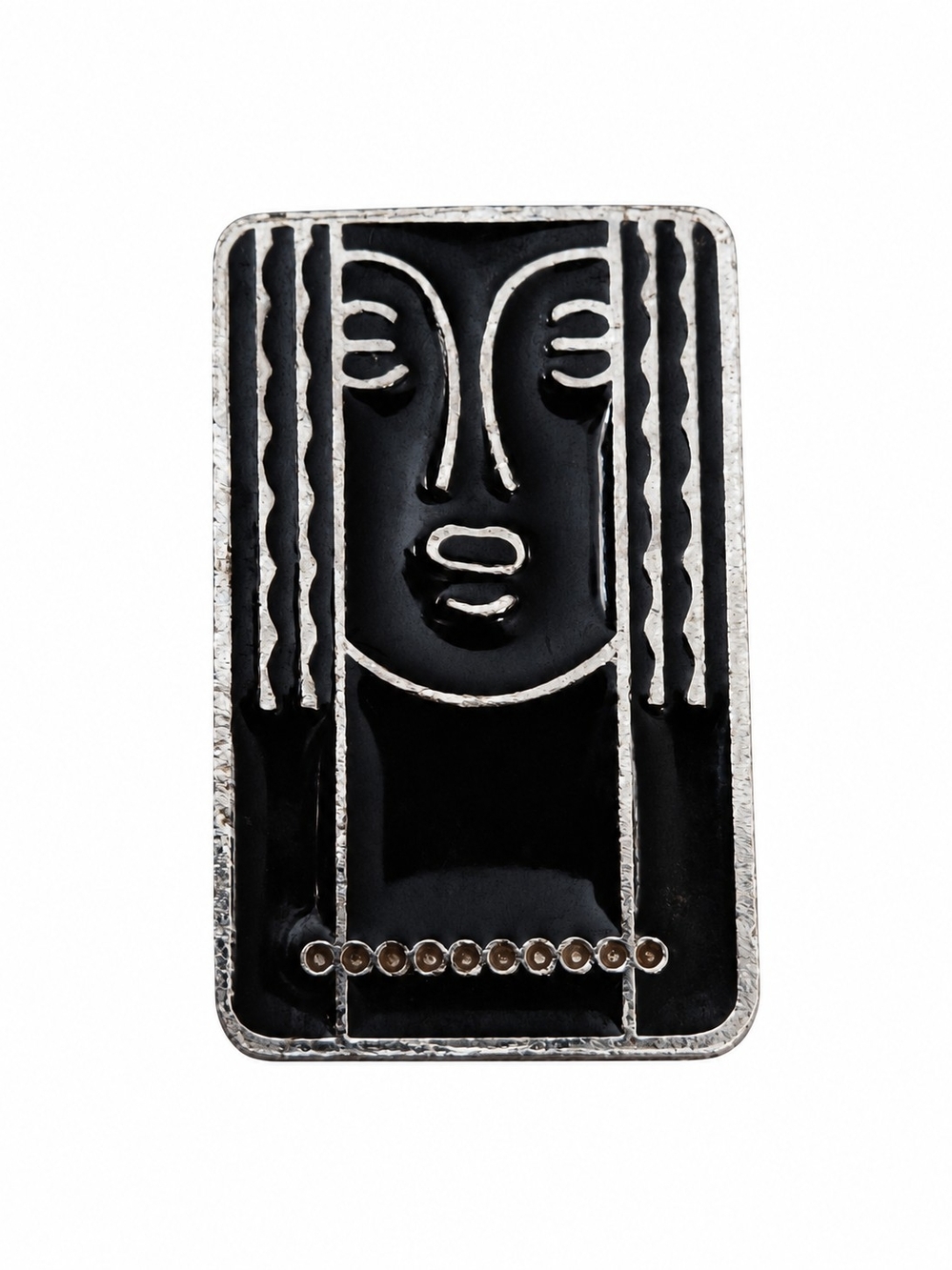 Charles Of The Ritz RITZ LADY 1975 Art Deco Style Pewter Pin/Pendant